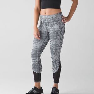Lululemon Beat The Heat Leggings Women Estimated 4 Stretch Black Grey